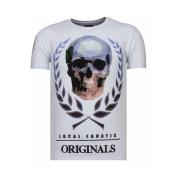 Local Fanatic Skull Originals Rhinestone - Man T Shirt - 13-6224W Whit...