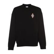 Marcelo Burlon Komfortabel Crewneck Sweatshirt med Optiskt Kors Design...