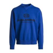 Parajumpers Blå Rundhalsad Sweatshirt med Parajumpers Logo Blue, Herr