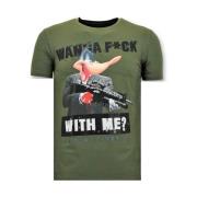 Local Fanatic Exklusiv T-shirt Män - Andjakt Gun - 11-6368G Green, Her...