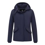 TheBrand Kort Dam Parka med Huva Blå Blue, Dam