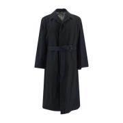 Maison Margiela Belted Coats Black, Herr