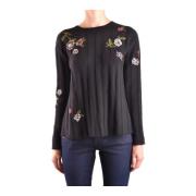 RED Valentino Blommig Boho Oversized Tröja Black, Dam