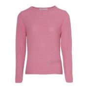 Skovhuus Rundhalsad stickad tröja Pink, Dam