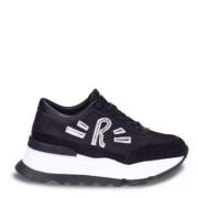 Rucoline Tyg Sneakers med Läderdetaljer och EVA-sula Black, Dam