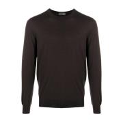 Drumohr Round-neck Knitwear Brown, Herr