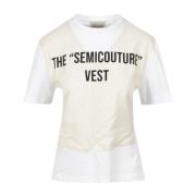 Semicouture T-shirt White, Dam