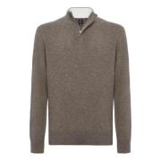 Boggi Milano Wool/Cashmere Half Zip Tröja Beige, Herr