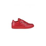 Maison Margiela Röda Läder Club C Sneakers Red, Dam