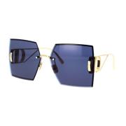 Dior Solglasögon med fyrkantig båge och blåa linser Yellow, Unisex