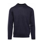 Woolrich Mysig och stilren stickad tröja med rund hals Blue, Herr