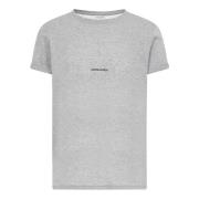 Saint Laurent Grå Logo Print Bomull T-shirt Gray, Herr