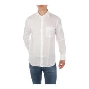 Aspesi Vit Linne Ss23 Herrskjorta White, Herr