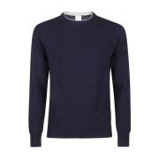 Eleventy Cashmere Crewneck Sweater Fw23 Blue, Herr