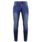 True Rise Slim Fit Jeans för män - A-11006 Blue, Herr