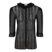Saint Laurent Uppgradera Din Garderob med denna Stilfulla Blus Black, ...
