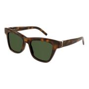 Saint Laurent Havana Gröna Acetat Solglasögon Brown, Unisex