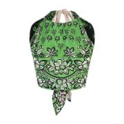 RED Valentino Grön Bandana Tryck Ärmlös Topp Green, Dam