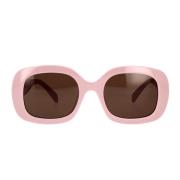 Celine Geometriska solglasögon i rosa acetat med bruna organiska linse...