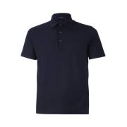 Herno Casual Crepe Polo Shirt Blue, Herr