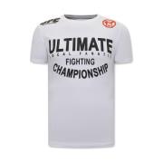 Local Fanatic T Shirt Med Tryck UFC Ultimate White, Herr
