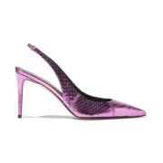 Scarosso Sutton Elaphe Mules Pink, Dam