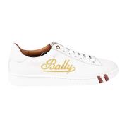 Bally Branded Sneakers, Högkvalitativt läder, Rundad t? White, Dam