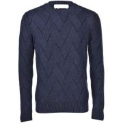 Paolo Fiorillo Capri Cashmere Zig Zag Tröja Blue, Herr