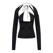 The Attico Zane Cut-Out Top Black, Dam