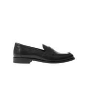 Scarosso Klassiska svarta penny loafers Black, Dam