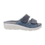 Cinzia Soft Flat Sandals Blue, Dam