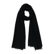 Faliero Sarti Svart Cristy Stole i Virgin Wool och Siden Black, Dam