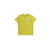 Moncler Limegrön Bomull T-Shirt med Dubbel Logotyp Yellow, Dam