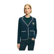 Brooks Brothers Marinblå Bomull Nylon Blandning Cardigan Tröja Blue, D...