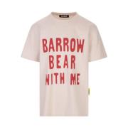Barrow Logo Print Bomull T-Shirt Beige, Dam