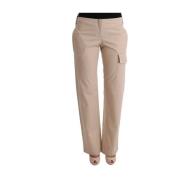 Ermanno Scervino Beige Bomull Ull Regular Fit Byxor Beige, Dam