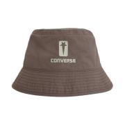 Rick Owens Bomullskanvas Logo Print Bucket Hat Brown, Unisex