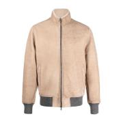 Barba Bomber Jackets Beige, Herr