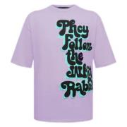 Pharmacy Industry Lila Bomull T-Shirt med Logotryck Purple, Herr