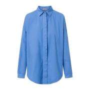 Rue De Tokyo Shelby Skjorta i Garment Dyed Poplin Blue, Dam
