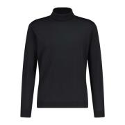 Roberto Collina Turtlenecktröja i extra fin merinoull Black, Herr