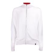 Fay Zip Sweater - Vit - 100% Bomull - Regular Fit White, Herr