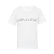 Saint Laurent Omvänt Logotyp T-Shirt White, Dam