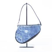 Dior Vintage Begagnad Blå Denim Dior Saddle Väska Blue, Dam