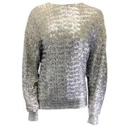 Isabel Marant Pre-owned Silver Metallic Paljetter Långärmad Topp Gray,...