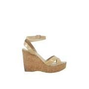 Jimmy Choo Pre-owned Pre-owned Polyester sandaler Beige, Dam