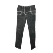 Chanel Vintage Förägda Gr? Denim Jeans med Bältesöglor och Knappstängn...