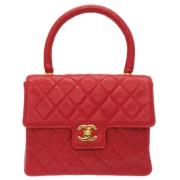 Chanel Vintage Begagnad röd tyg Chanel väska Red, Dam