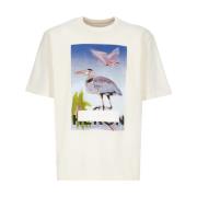 Heron Preston Ivory Bomull T-shirt med Kontrasterande Logopatch Beige,...
