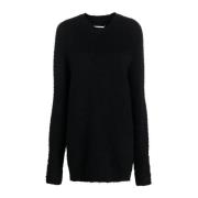 Maison Margiela Fluffig Svart Stickad Tröja Black, Herr